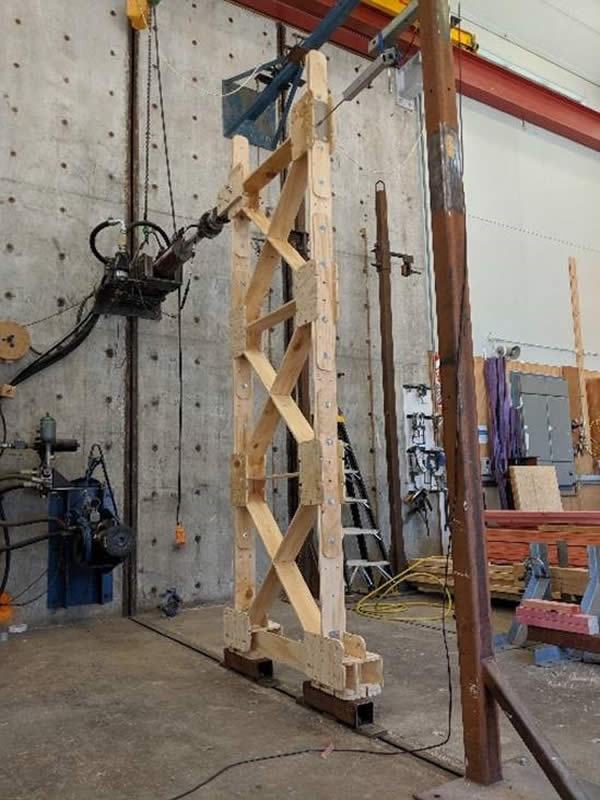 X-Frame earthquake load structural testing at Building Research NZ